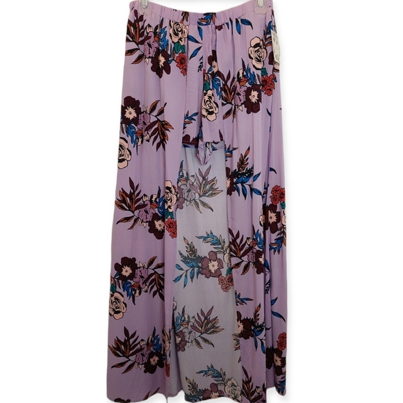 LDLA Lavender Maxi Skirt Size Large Juniors Rayon Purple Shorts - Picture 1 of 7